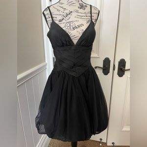 Nwt Bebe black corset pouf dress